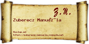 Zuberecz Manuéla névjegykártya